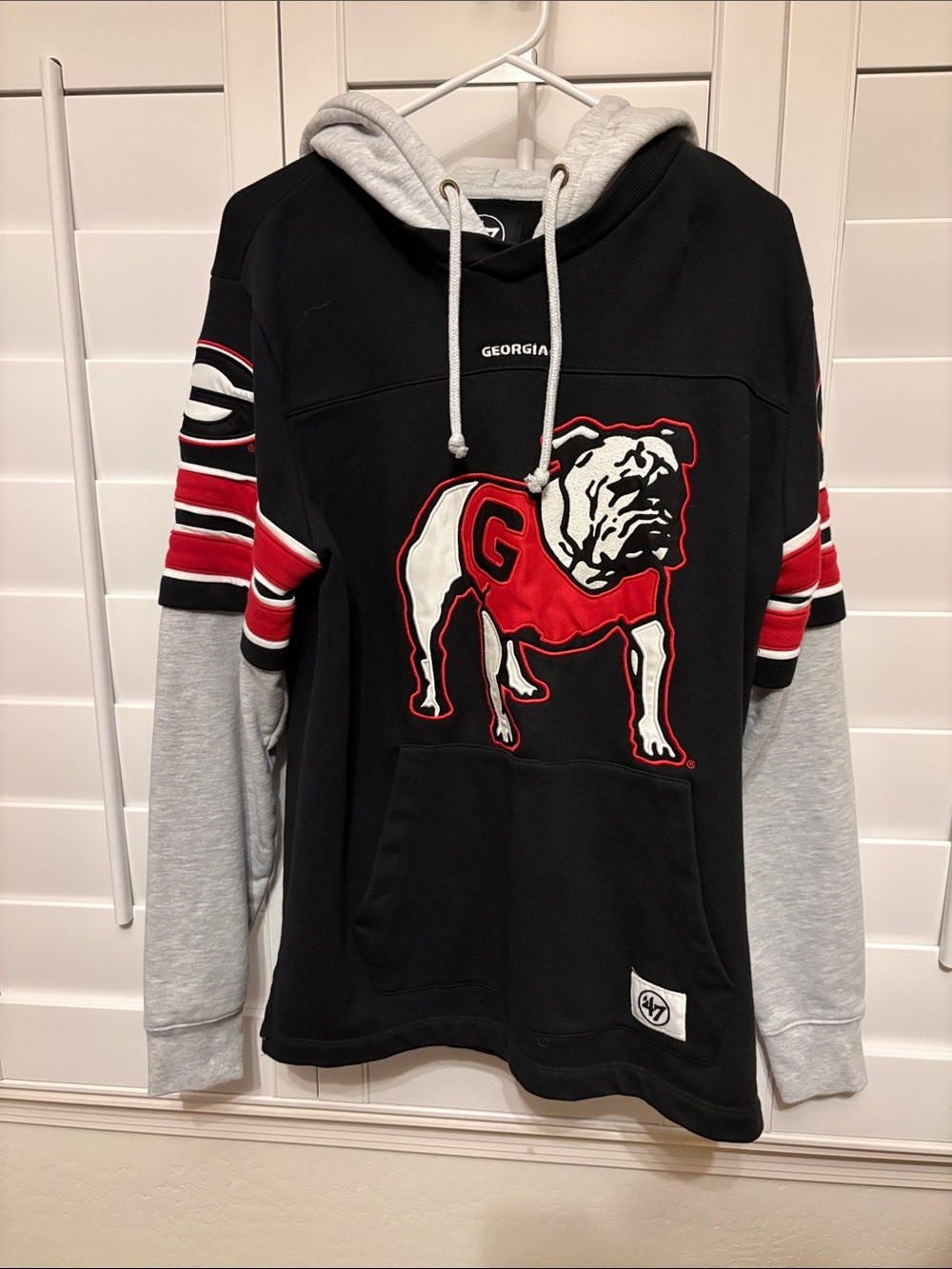 47 Brand Georgia Bulldogs Black, Red & White Hoodie Pullover